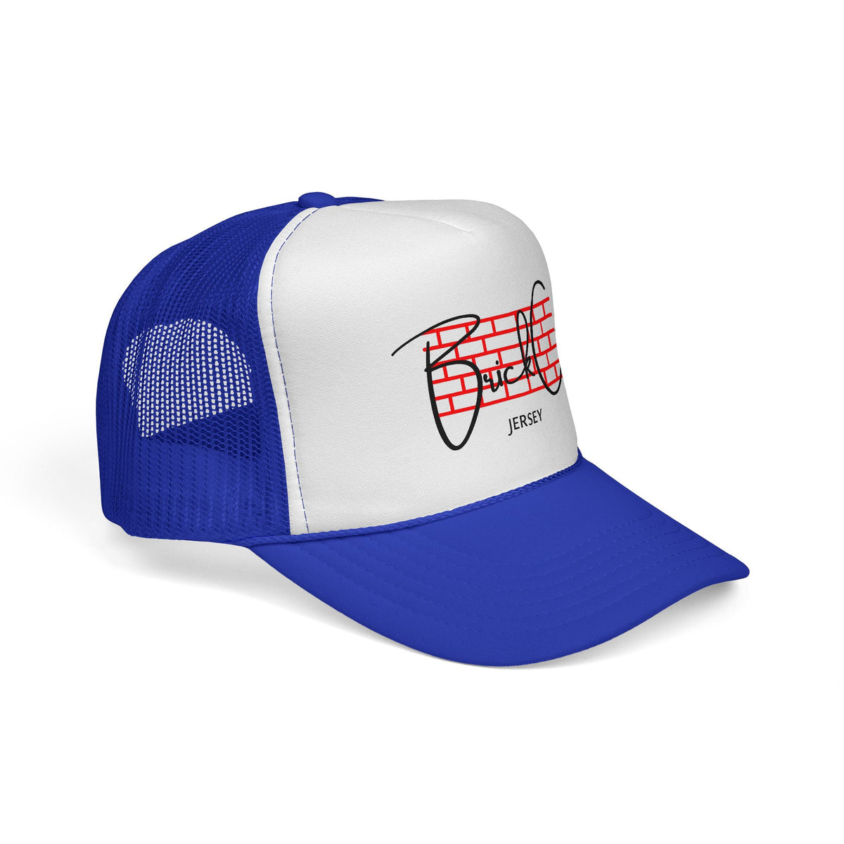 Brick City Jersey Trucker Cap — Retro Red Brick Script Hat