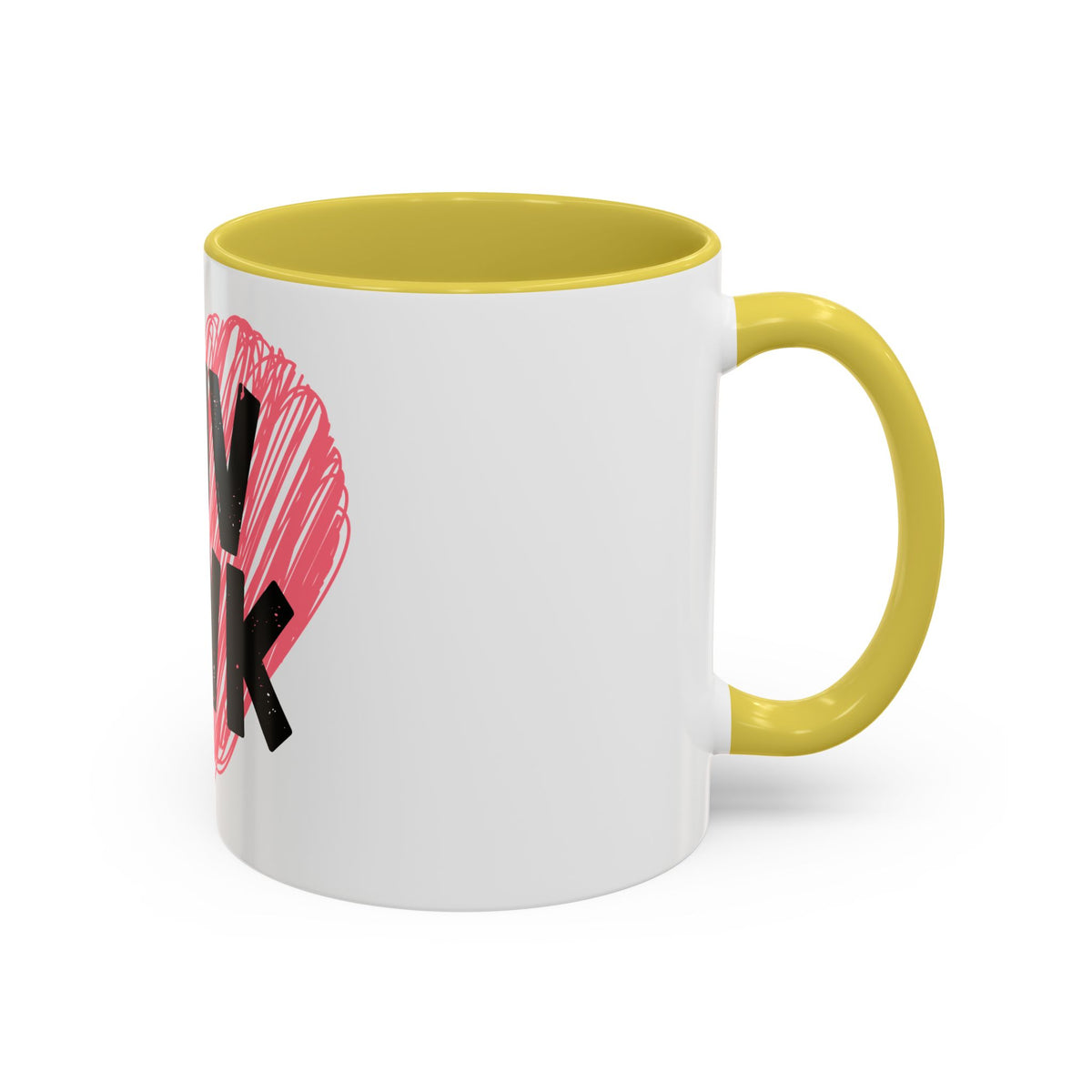 LUV NWK Heart Mug — Pink Sketch Heart Coffee Cup (11oz & 15oz)
