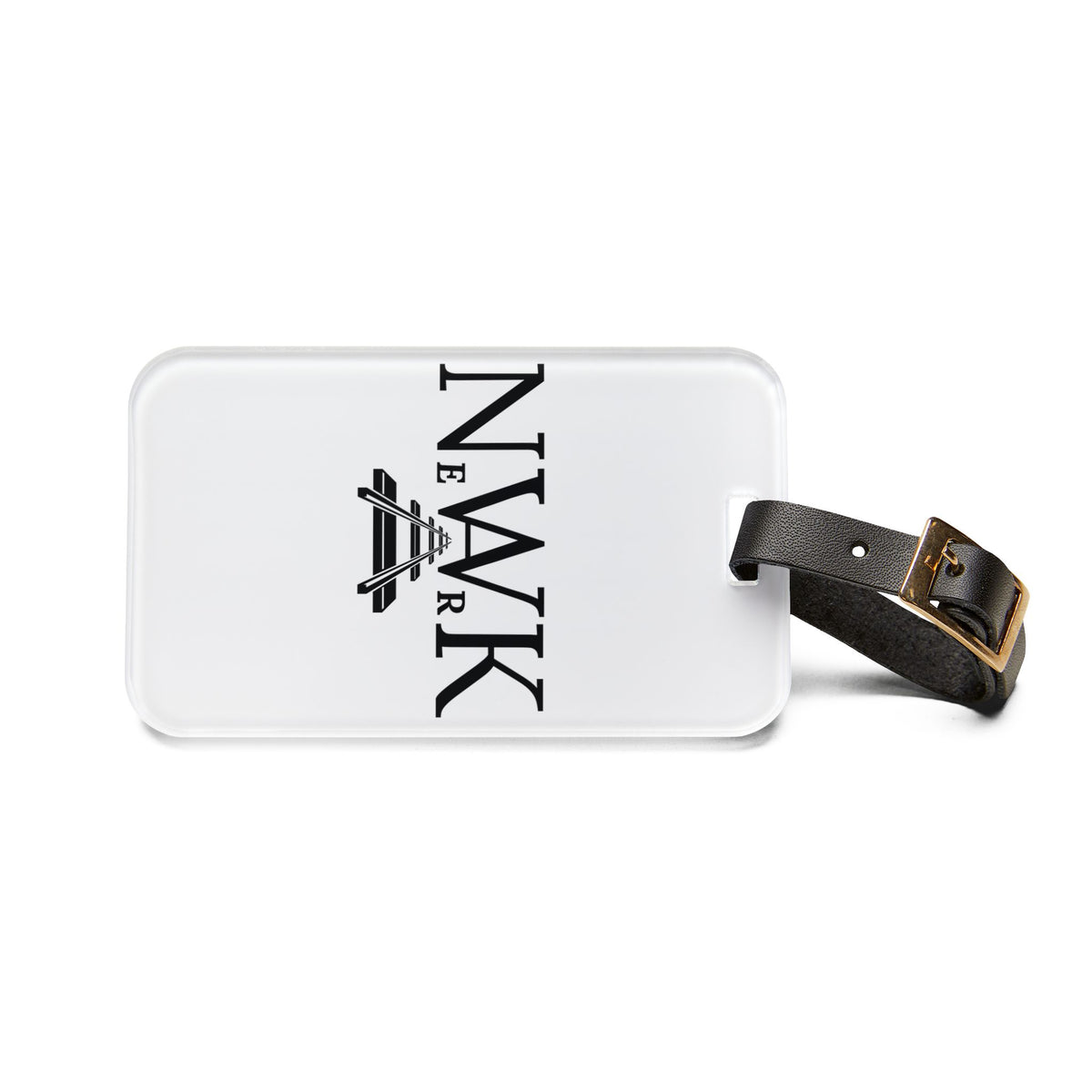 NEWARK Luggage Tag — Minimal Black City Rail Logo Travel ID Tag