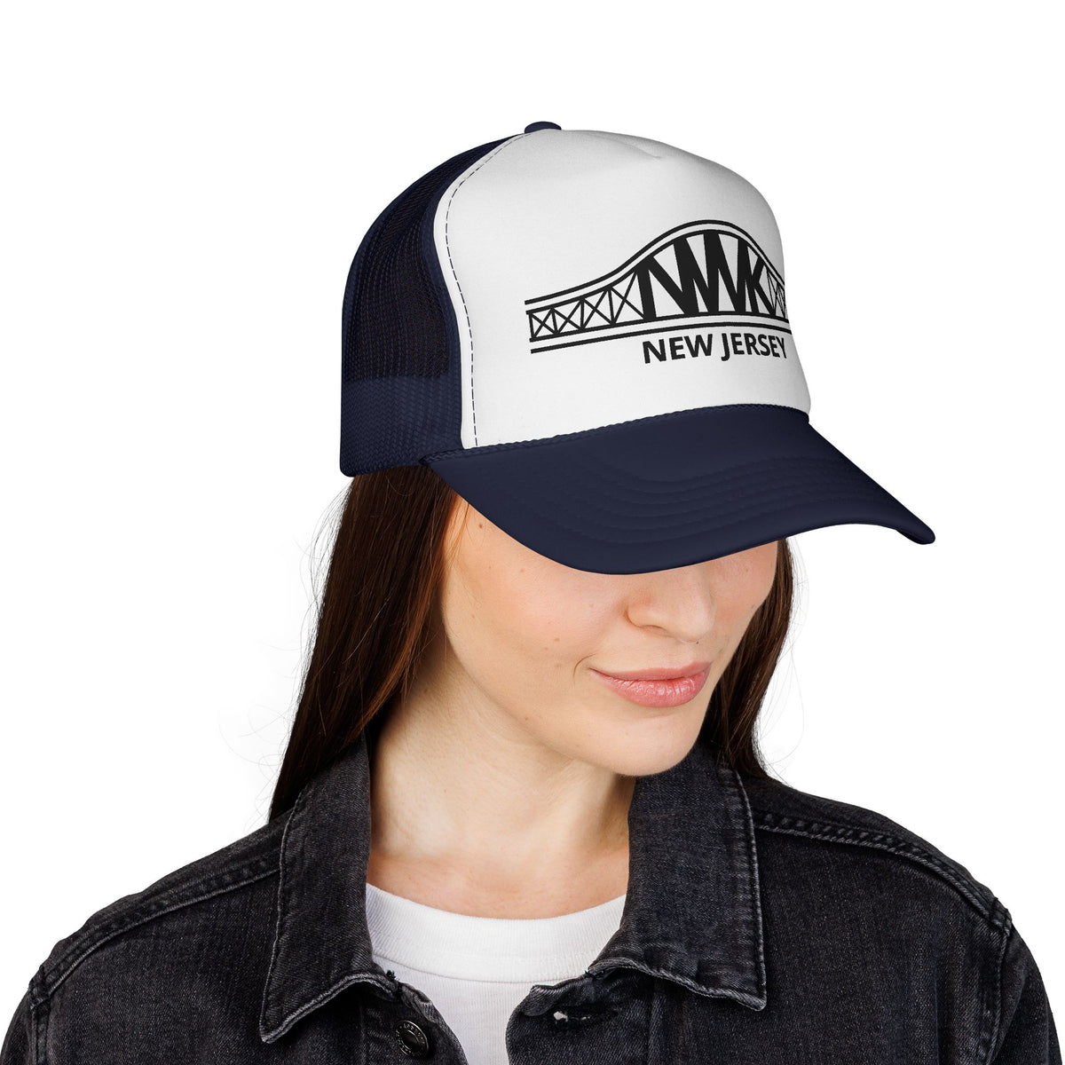 New Jersey Bridge Trucker Cap — Vintage State Landmark Hat