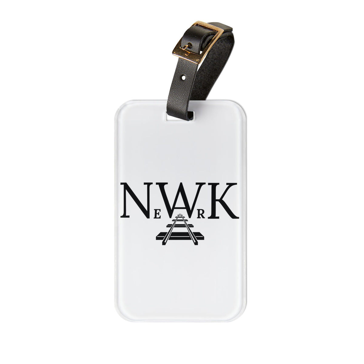 NEWARK Luggage Tag — Minimal Black City Rail Logo Travel ID Tag