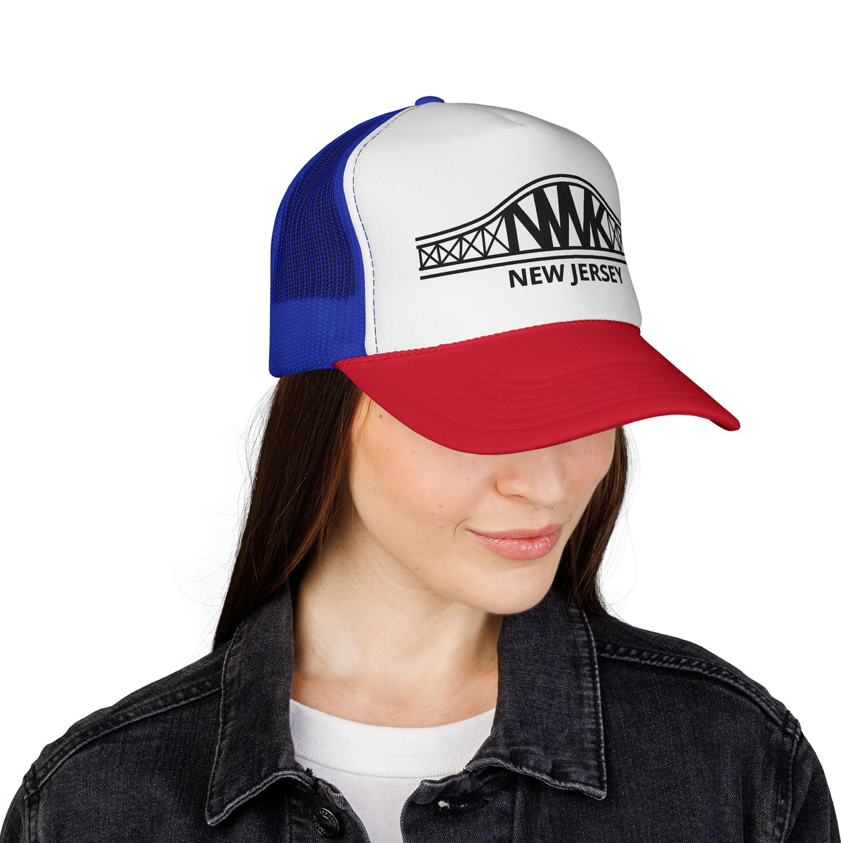 New Jersey Bridge Trucker Cap — Vintage State Landmark Hat