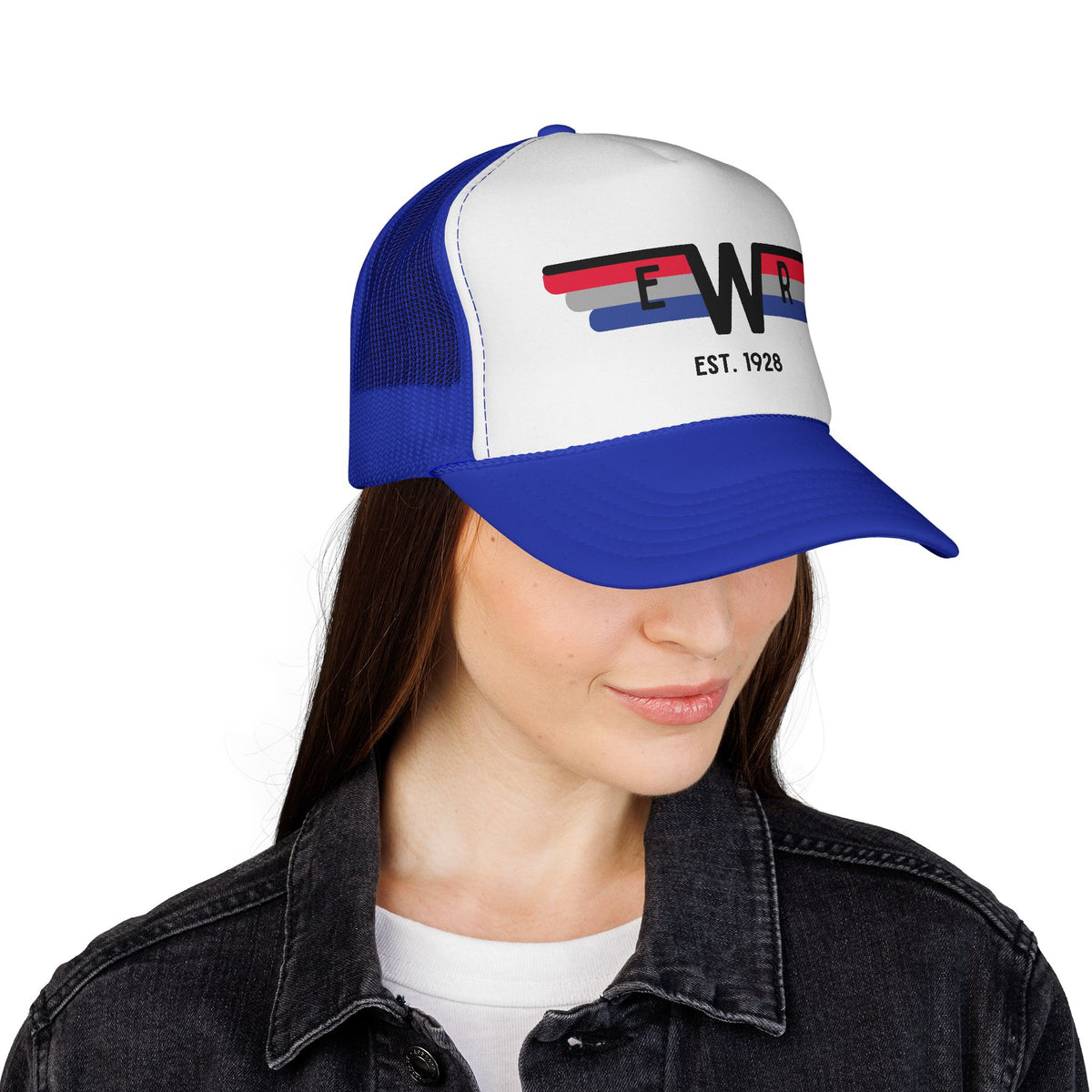 Retro Winged EWR Trucker Hat — Vintage Airline-Inspired Cap (Est. 1928)