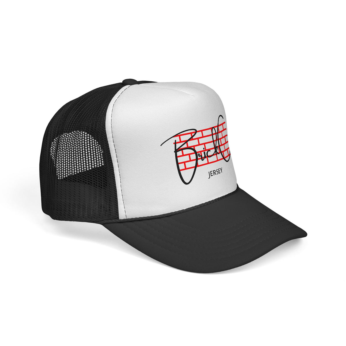 Brick City Jersey Trucker Cap — Retro Red Brick Script Hat