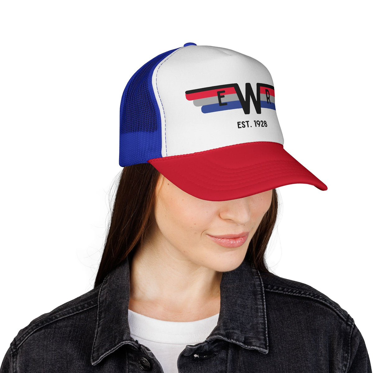 Retro Winged EWR Trucker Hat — Vintage Airline-Inspired Cap (Est. 1928)