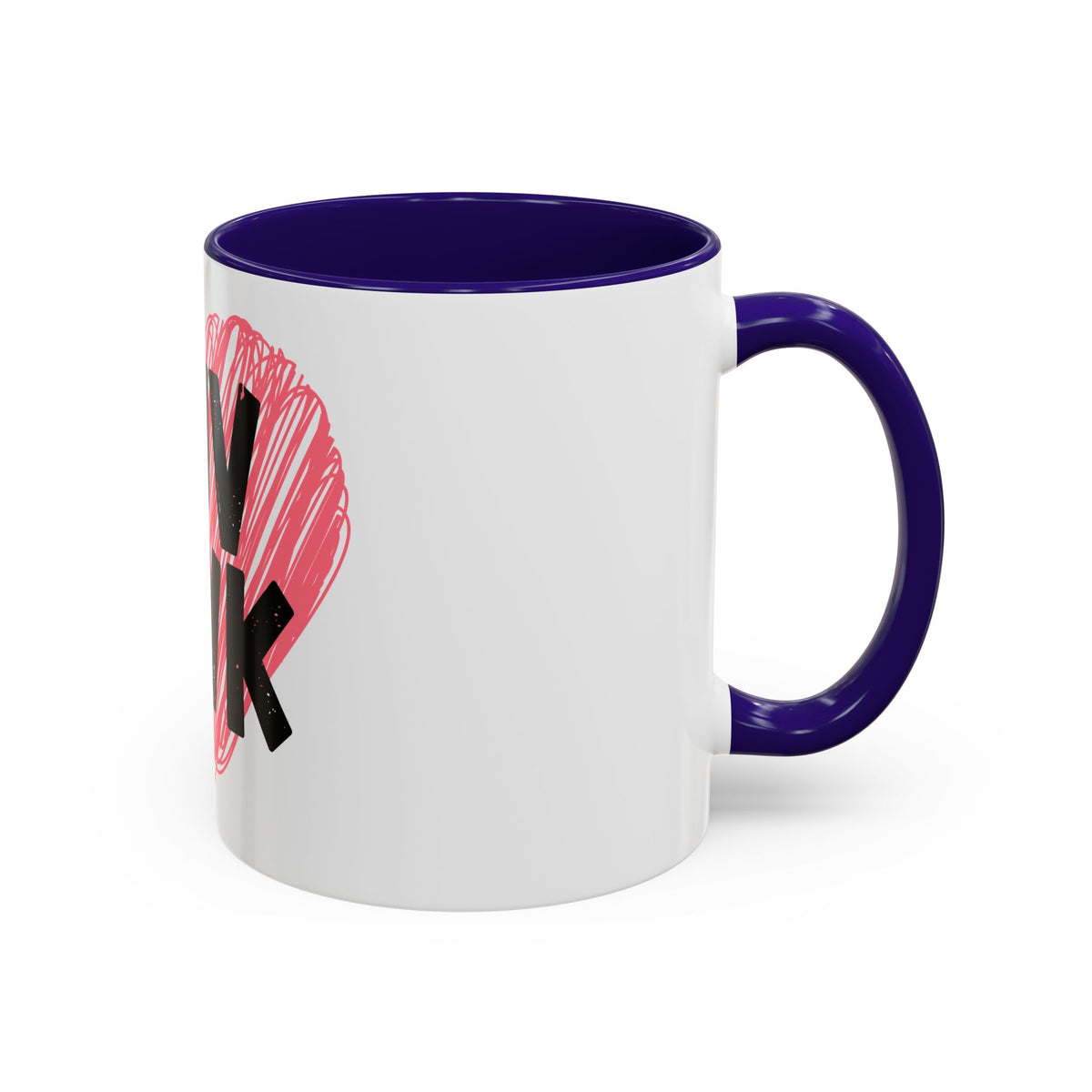 LUV NWK Heart Mug — Pink Sketch Heart Coffee Cup (11oz & 15oz)