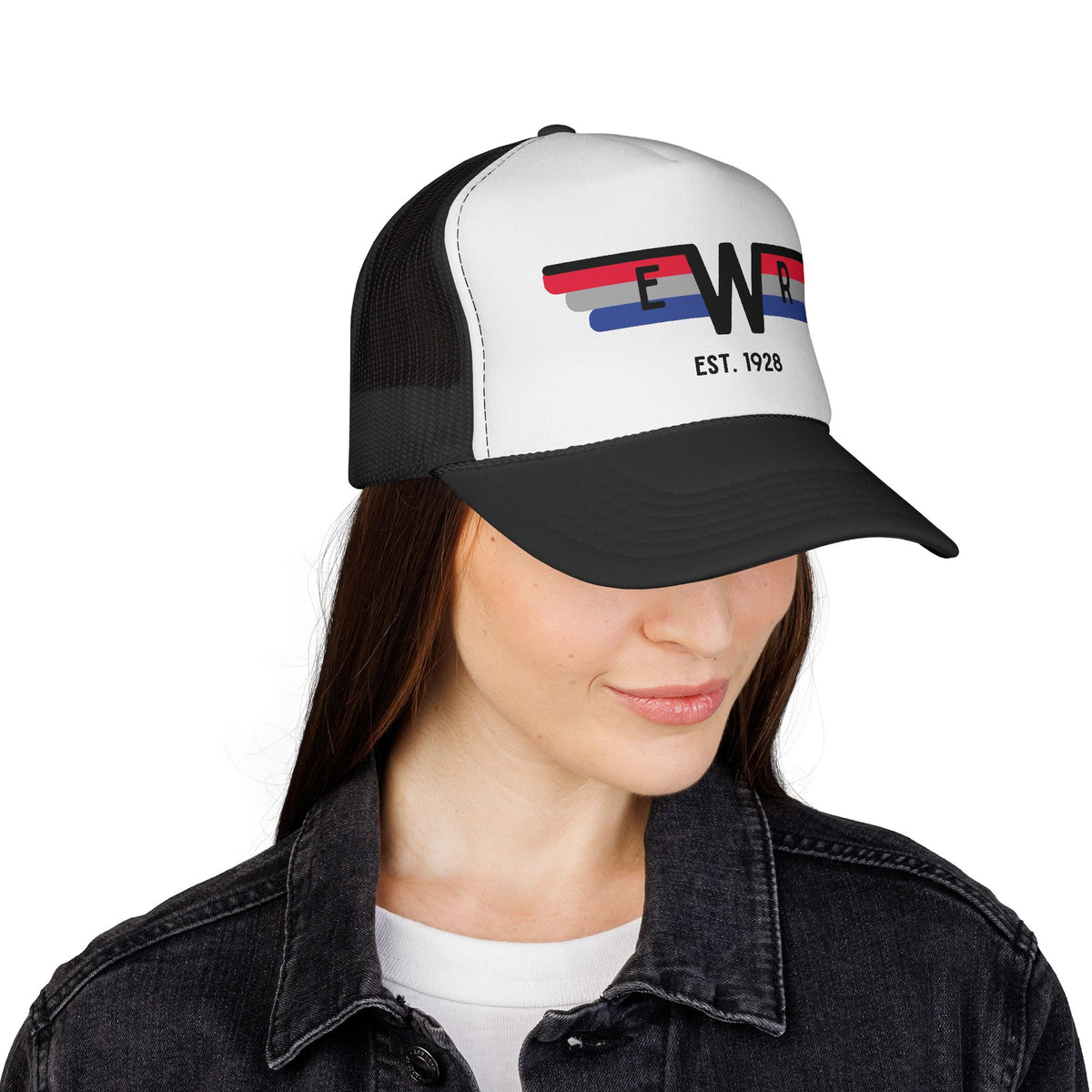 Retro Winged EWR Trucker Hat — Vintage Airline-Inspired Cap (Est. 1928)