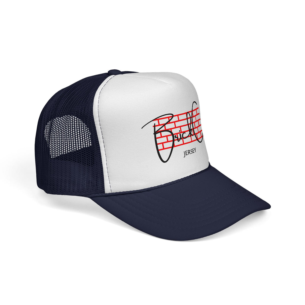 Brick City Jersey Trucker Cap — Retro Red Brick Script Hat